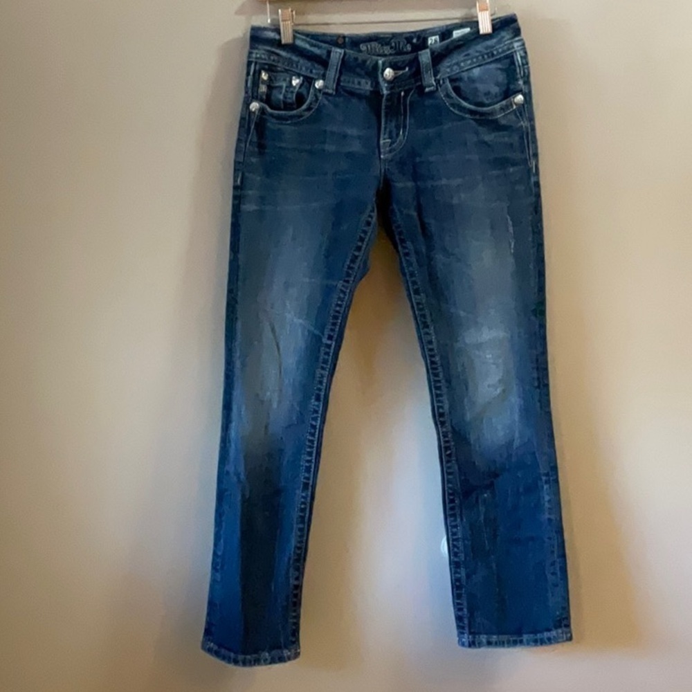 Miss Me JE6099T2N Straight Medium Wash Denim Blue Jeans Women's 26